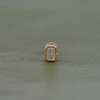 Emerald Cut Lab Diamond Stud Earring