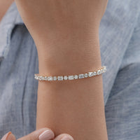 Emerald & Round Cut Lab Diamond Tennis Bracelet