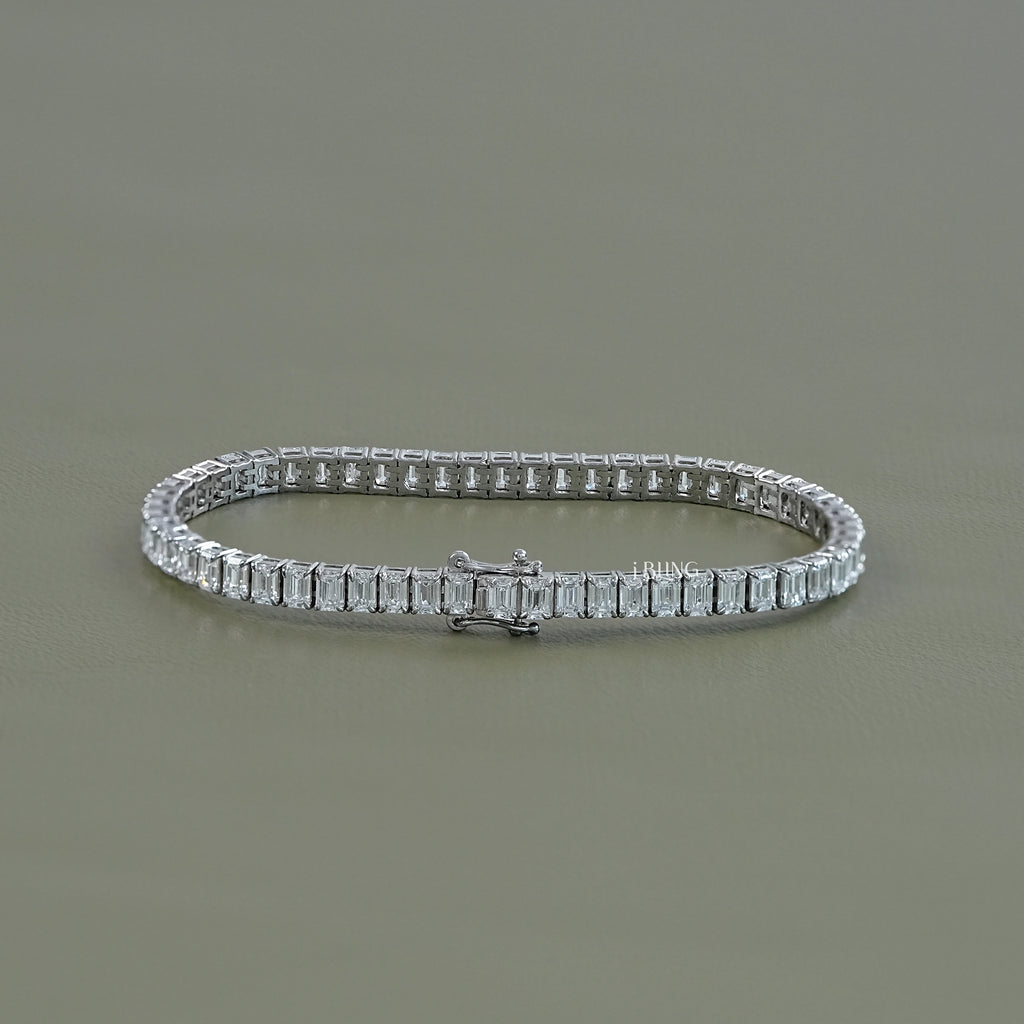 Emerald Lab Diamond Tennis Bracelet
