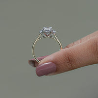 Three Stone Emerald Cut Engagement Ring