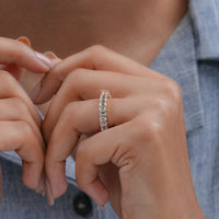 Emerald Cut Lab Diamond Wedding Band