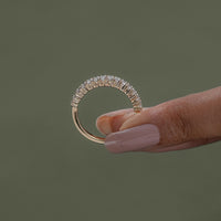 Emerald Cut Lab Diamond Half Eternity Band