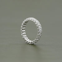 Emerald Cut Lab Diamond Full Eternity Wedding Band