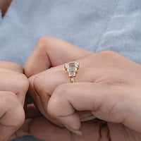 Emerald Cut Five Stone Engagement Ring