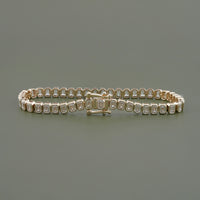 Emerald Cut Lab Diamond Bezel Tennis Bracelet