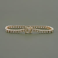 Emerald Cut Lab Diamond Bezel Tennis Bracelet