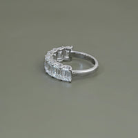 Emerald Diamond Half Eternity Wedding Band
