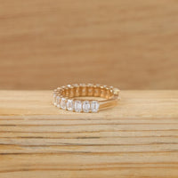 Emerald Cut Lab Diamond Wedding Band