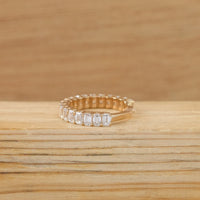 Emerald Cut Lab Diamond Wedding Band