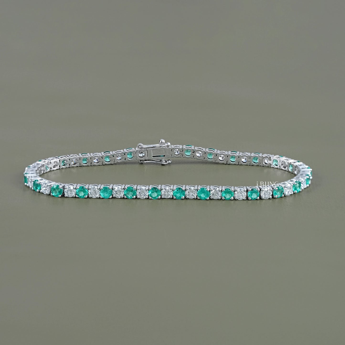 Multi Gemstone Round Diamond Tennis Bracelet