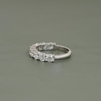 Round Lab Diamond Half Eternity Wedding Band