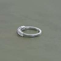 Emerald Lab Diamond Half Eternity Wedding Band