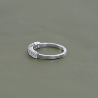 Emerald Lab Diamond Half Eternity Wedding Band