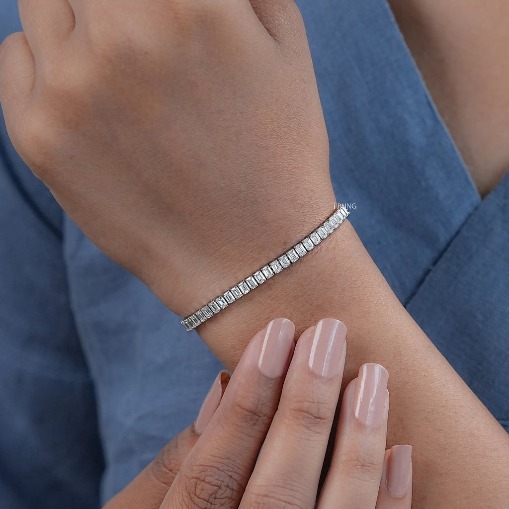 Emerald Lab Diamond Tennis Bracelet