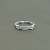 Emerald Lab Diamond Half Eternity Wedding Band