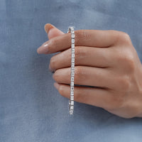 Emerald Cut Lab Grown Diamond Tennis Bracelet