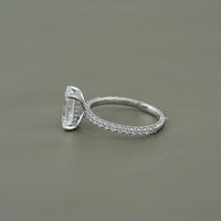 Emerald Cut Lab Grown Diamond Solitaire Accent Ring