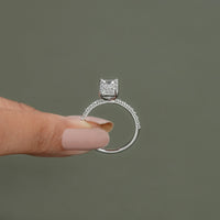 Emerald Cut Solitaire Accent Engagement Ring