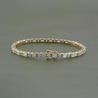 Emerald & Round Cut Lab Diamond Tennis Bracelet