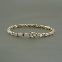 Emerald & Round Cut Lab Diamond Tennis Bracelet