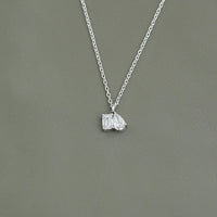 Two Stone Emerald & Pear Lab Diamond Necklace