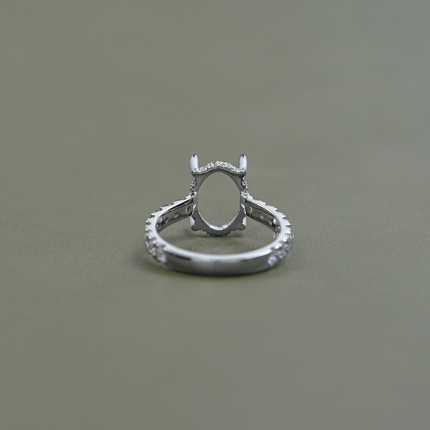Oval Shape Semi Mount Lab Diamond Engagement Ring