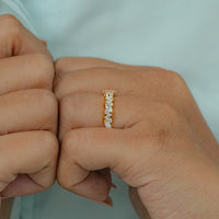 Multi Shape Lab Diamond Half Eternity Band