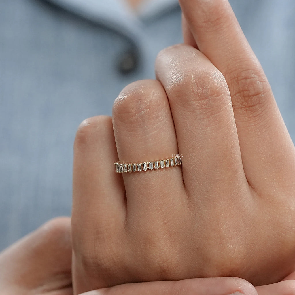 Baguette Cut Lab Diamond Full Eternity Band