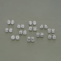 2 TCW Multi Shape Lab Diamond Stud Earrings