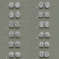 2 TCW Multi Shape Lab Diamond Stud Earrings