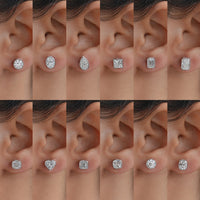 2 TCW Multi Shape Lab Diamond Stud Earrings