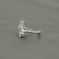 Fancy Vivid Yellow Pear Diamond Toi Moi Ring