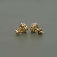 Round Cut Lab Diamond Floral Shape Stud Earrings