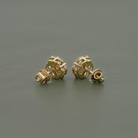 Round Cut Lab Diamond Floral Shape Stud Earrings