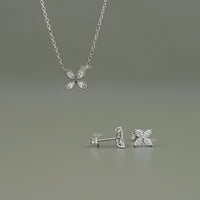 Marquise Lab Grown Diamond Floral Pendant Set