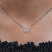 Pear Cut Lab Grown Diamond Daisy Necklace