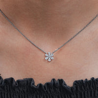 Pear Cut Lab Grown Diamond Daisy Necklace