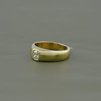 Flush Set Old Mine Cushion Cut Diamond Engagement Ring