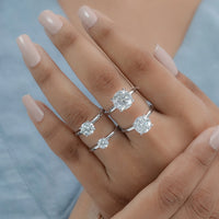 Four Prong Setting Round Moissanite Solitaire Ring