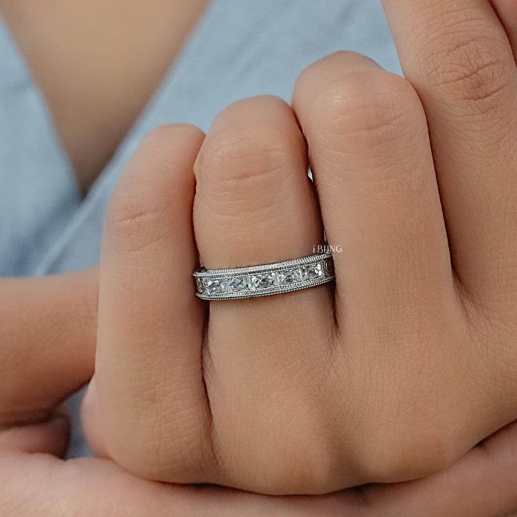 French Cut Baguette Lab Diamond Band