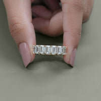 Emerald Cut Lab Diamond Full Eternity Band