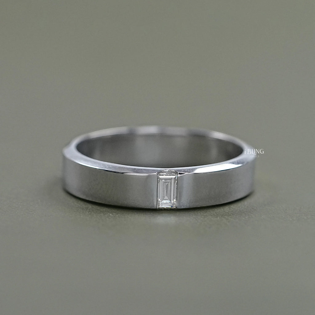Baguette Lab Diamond Engagement Men's Band
