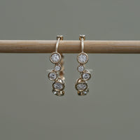 Round Lab Diamond Bezel Set Hoop Earrings
