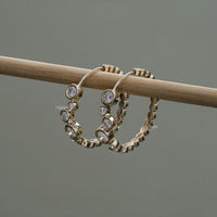 Round Lab Diamond Bezel Set Hoop Earrings
