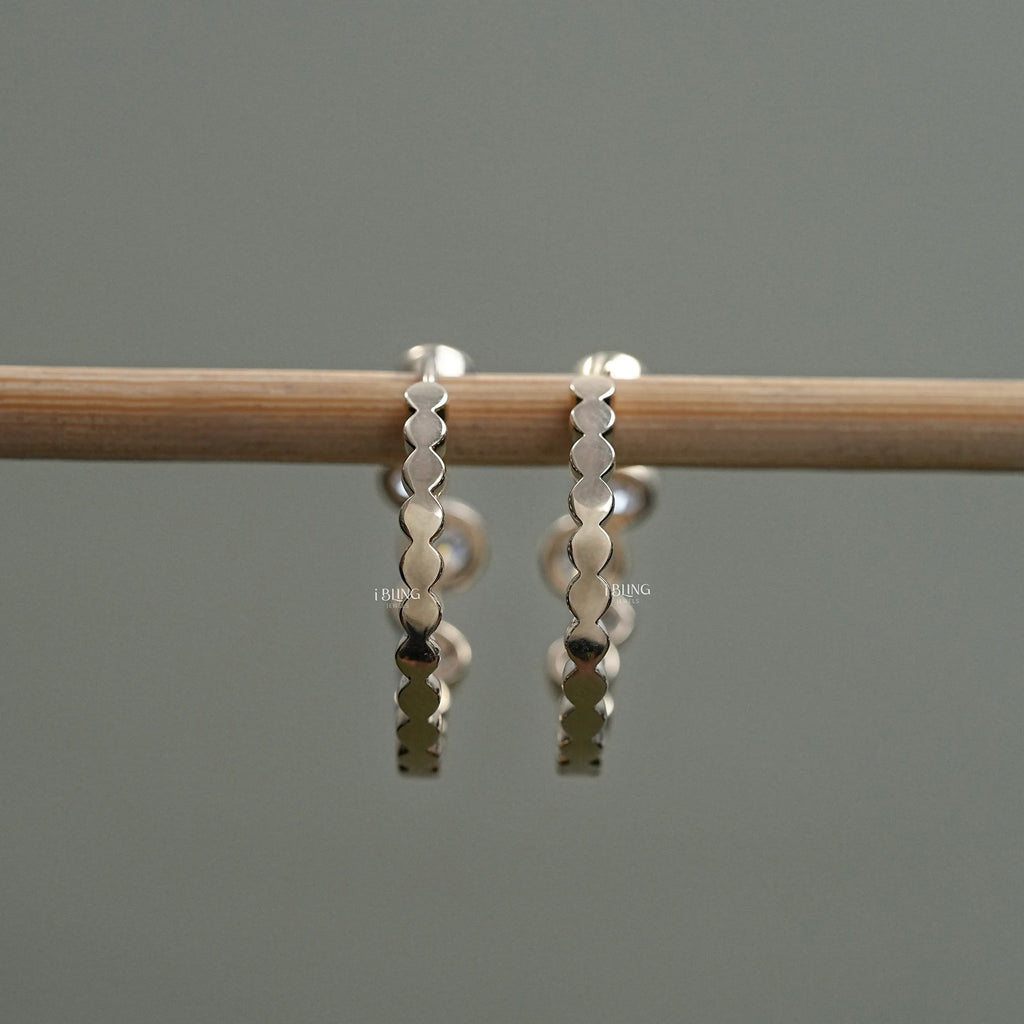 Round Lab Diamond Bezel Set Hoop Earrings