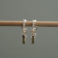Round Lab Diamond Bezel Set Hoop Earrings
