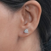 Trillion Lab Diamond Hidden Halo Stud Earrings