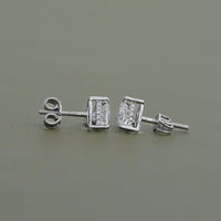 Trillion Lab Diamond Hidden Halo Stud Earrings