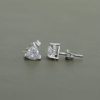 Trillion Lab Diamond Hidden Halo Stud Earrings