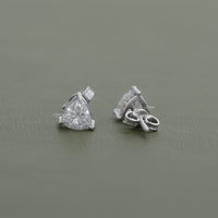 Trillion Lab Diamond Hidden Halo Stud Earrings